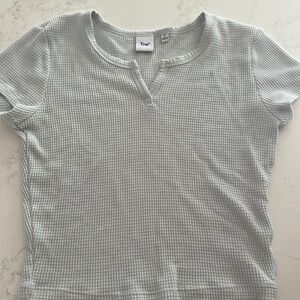 Tna cropped waffle shirt small